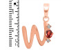 Garnet & White Topaz Alphabet W Pendant GAR-RDA-23.