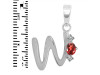 Garnet & White Topaz Alphabet W Pendant GAR-RDA-23.