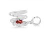 Garnet & White Topaz Alphabet W Pendant GAR-RDA-23.
