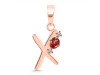 Garnet & White Topaz Alphabet X Pendant GAR-RDA-24.