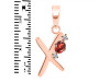 Garnet & White Topaz Alphabet X Pendant GAR-RDA-24.