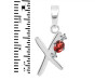 Garnet & White Topaz Alphabet X Pendant GAR-RDA-24.