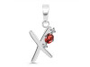 Garnet & White Topaz Alphabet X Pendant GAR-RDA-24.