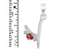 Garnet & White Topaz Alphabet Y Pendant GAR-RDA-25.