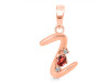 Garnet & White Topaz Alphabet Z Pendant GAR-RDA-26.