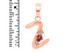 Garnet & White Topaz Alphabet Z Pendant GAR-RDA-26.