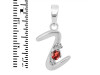 Garnet & White Topaz Alphabet Z Pendant GAR-RDA-26.