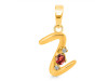 Garnet & White Topaz Alphabet Z Pendant GAR-RDA-26.