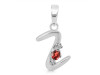 Garnet & White Topaz Alphabet Z Pendant GAR-RDA-26.