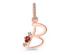 Garnet & White Topaz Alphabet B Pendant GAR-RDA-28.