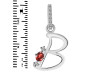 Garnet & White Topaz Alphabet B Pendant GAR-RDA-28.