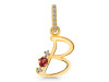 Garnet & White Topaz Alphabet B Pendant GAR-RDA-28.