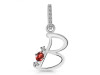 Garnet & White Topaz Alphabet B Pendant GAR-RDA-28.