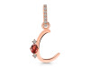 Garnet & White Topaz Alphabet C Pendant GAR-RDA-29.