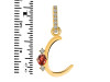 Garnet & White Topaz Alphabet C Pendant GAR-RDA-29.