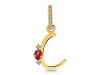 Garnet & White Topaz Alphabet C Pendant GAR-RDA-29.