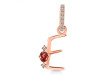 Garnet & White Topaz Alphabet E Pendant GAR-RDA-31.