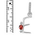 Garnet & White Topaz Alphabet E Pendant GAR-RDA-31.