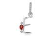 Garnet & White Topaz Alphabet E Pendant GAR-RDA-31.