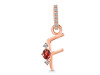 Garnet & White Topaz Alphabet F Pendant GAR-RDA-32.