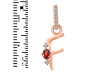 Garnet & White Topaz Alphabet F Pendant GAR-RDA-32.