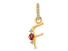 Garnet & White Topaz Alphabet F Pendant GAR-RDA-32.