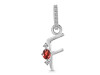 Garnet & White Topaz Alphabet F Pendant GAR-RDA-32.