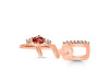 Garnet & White Topaz Alphabet F Pendant GAR-RDA-32.