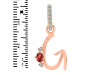 Garnet & White Topaz Alphabet G Pendant GAR-RDA-33.