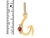 Garnet & White Topaz Alphabet G Pendant GAR-RDA-33.