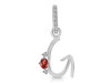 Garnet & White Topaz Alphabet G Pendant GAR-RDA-33.