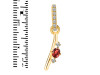 Garnet & White Topaz Alphabet I Pendant GAR-RDA-35.