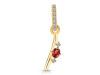 Garnet & White Topaz Alphabet I Pendant GAR-RDA-35.