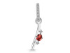Garnet & White Topaz Alphabet I Pendant GAR-RDA-35.