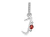 Garnet & White Topaz Alphabet J Pendant GAR-RDA-36.