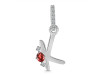 Garnet & White Topaz Alphabet K Pendant GAR-RDA-37.