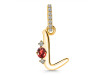 Garnet & White Topaz Alphabet L Pendant GAR-RDA-38.