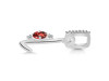 Garnet & White Topaz Alphabet L Pendant GAR-RDA-38.