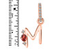 Garnet & White Topaz Alphabet M Pendant GAR-RDA-39.