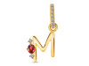Garnet & White Topaz Alphabet M Pendant GAR-RDA-39.