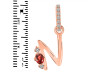 Garnet & White Topaz Alphabet N Pendant GAR-RDA-40.