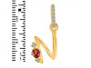 Garnet & White Topaz Alphabet N Pendant GAR-RDA-40.