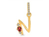 Garnet & White Topaz Alphabet N Pendant GAR-RDA-40.