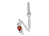 Garnet & White Topaz Alphabet N Pendant GAR-RDA-40.