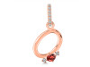 Garnet & White Topaz Alphabet O Pendant GAR-RDA-41.
