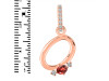 Garnet & White Topaz Alphabet O Pendant GAR-RDA-41.