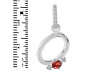 Garnet & White Topaz Alphabet O Pendant GAR-RDA-41.