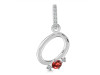 Garnet & White Topaz Alphabet O Pendant GAR-RDA-41.