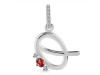 Garnet & White Topaz Alphabet Q Pendant GAR-RDA-43.