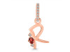 Garnet & White Topaz Alphabet R Pendant GAR-RDA-44.
